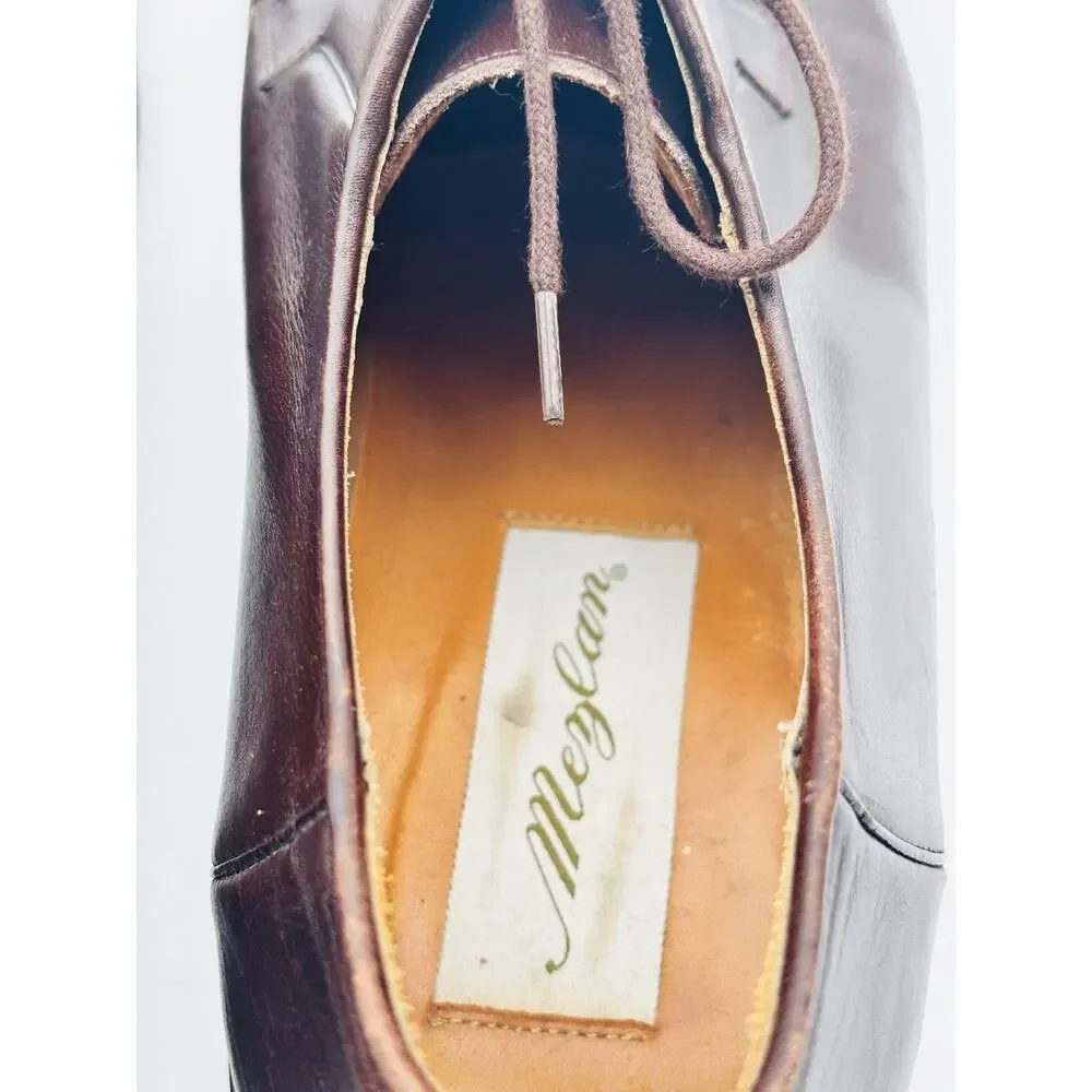 Vintage Mezlan Men’s Brown Leather Lace Up Derby Oxford Dress Shoes Size 10